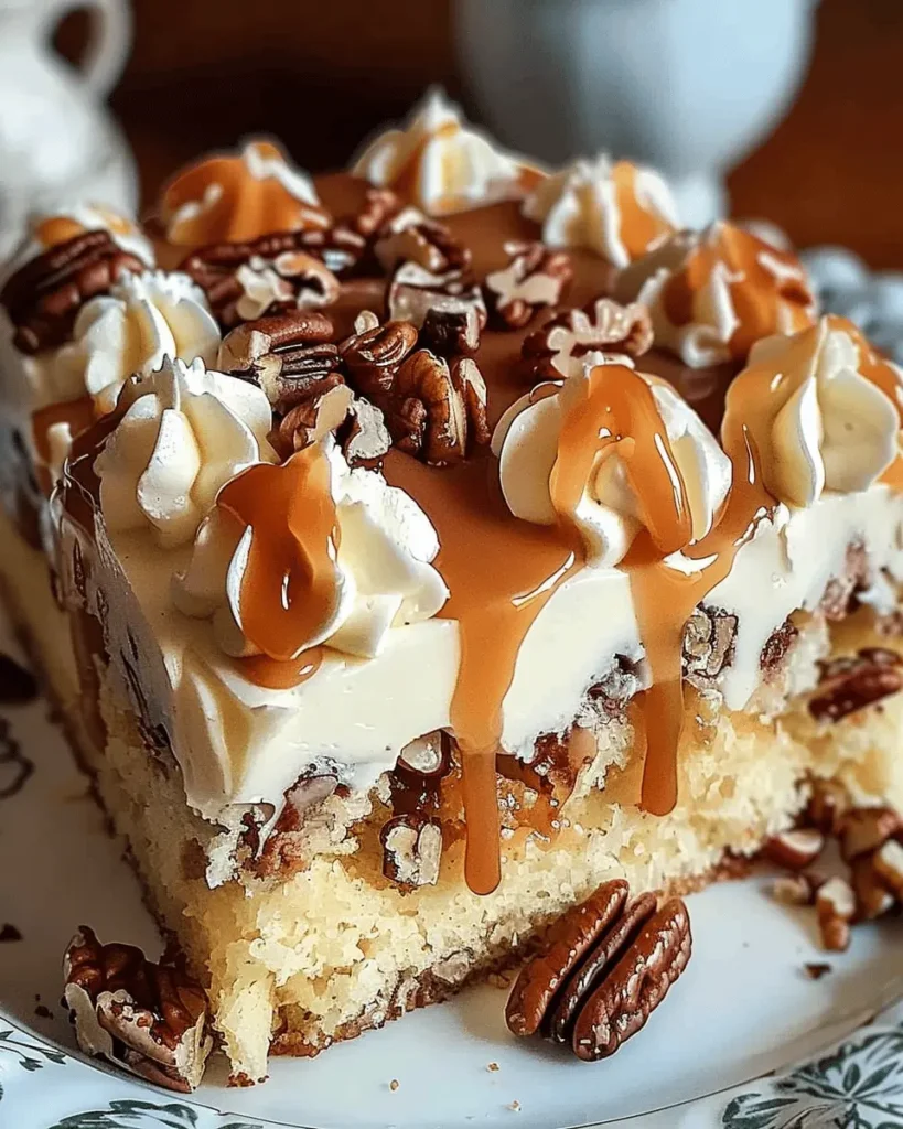 Butter Pecan Praline Poke Cake