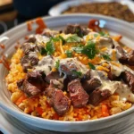 Steak Queso Rice