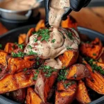 Smoky Roasted Sweet Potatoes with Chipotle Mayo