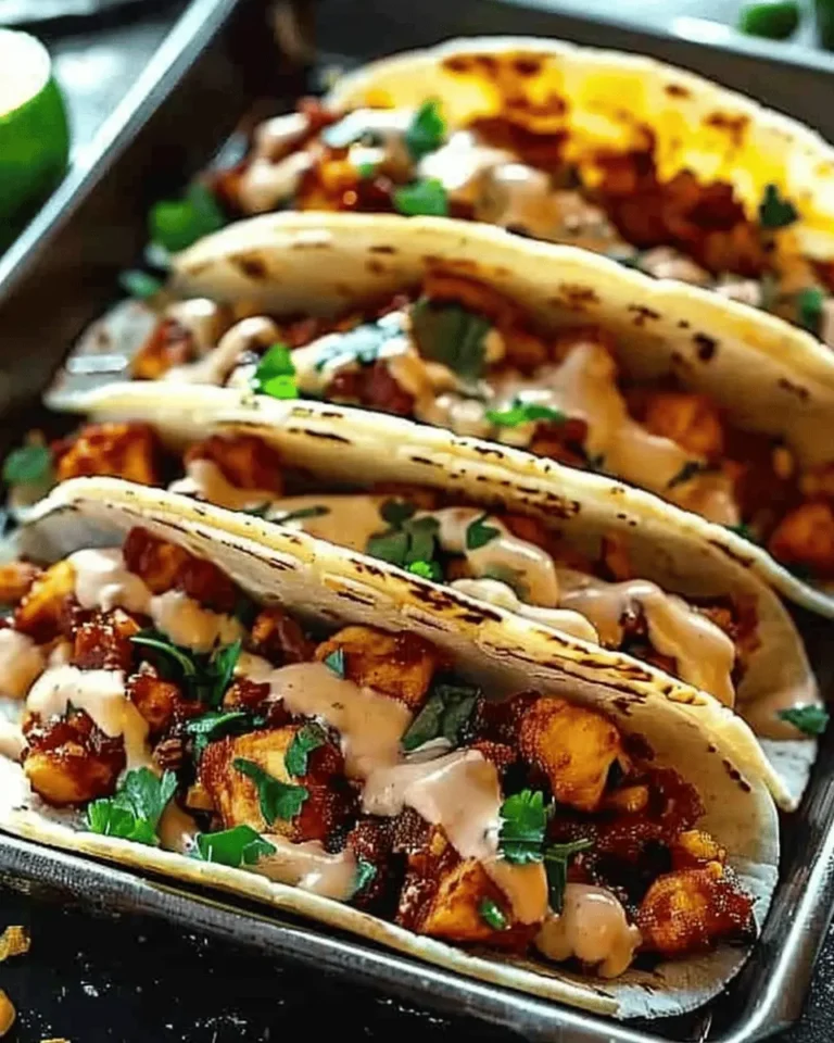 Garlic Butter Honey BBQ Chicken Tacos