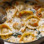 Creamy Tuscan Ravioli Soup