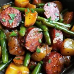 Crockpot Kielbasa and Green Beans