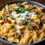 High Protein Creamy Beef Pasta