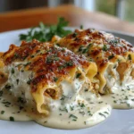 Chicken Alfredo Lasagna Rolls