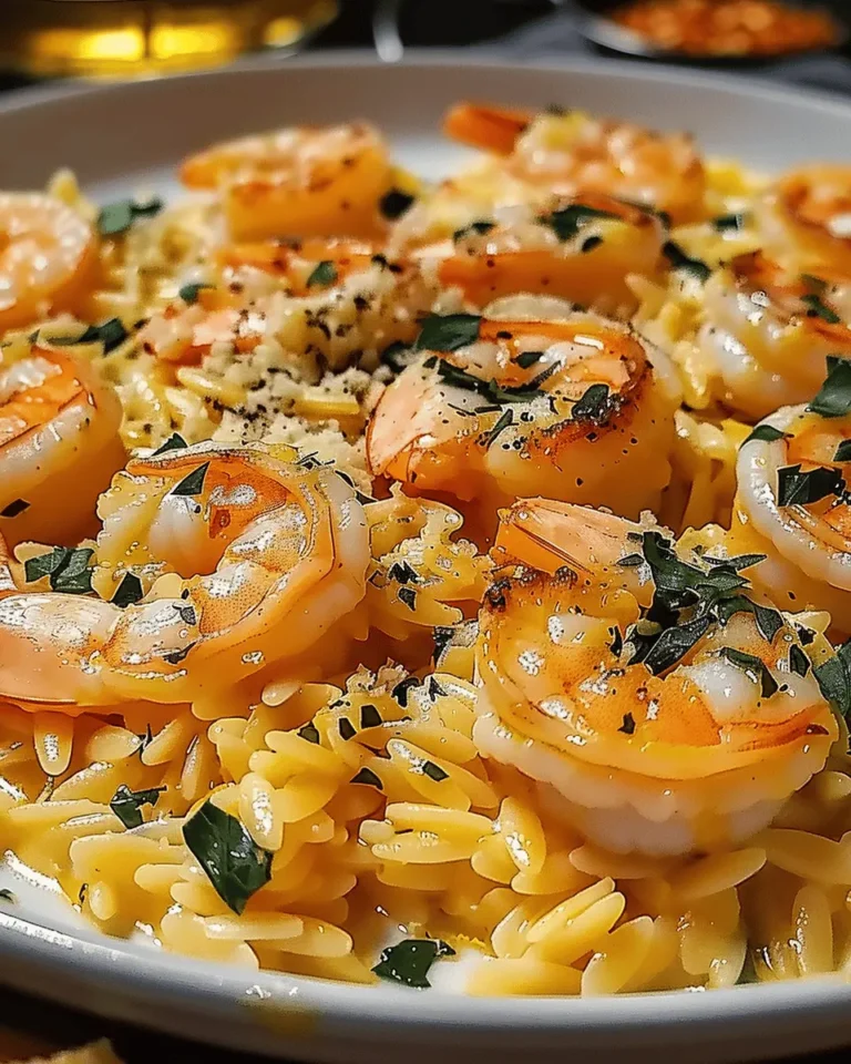 One Pan Parmesan Orzo with Shrimp