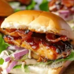 Bacon Ranch BBQ Chicken Sliders