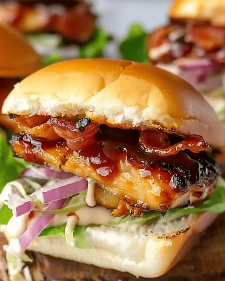 Bacon Ranch BBQ Chicken Sliders