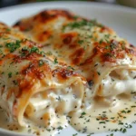 Chicken Alfredo Lasagna Rolls