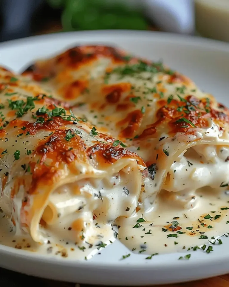 Chicken Alfredo Lasagna Rolls