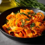 Carrot Ribbons with Rosemary Butter Sauce