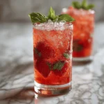 Strawberry Honey Basil Fizz Mocktail