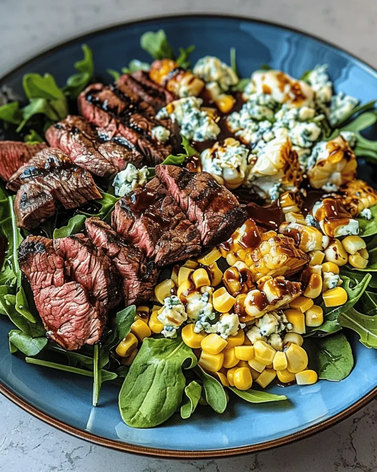 Grilled Balsamic Steak Salad with Gorgonzola & Corn
