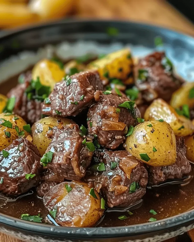 Garlic Butter Beef Bites with Potatoes