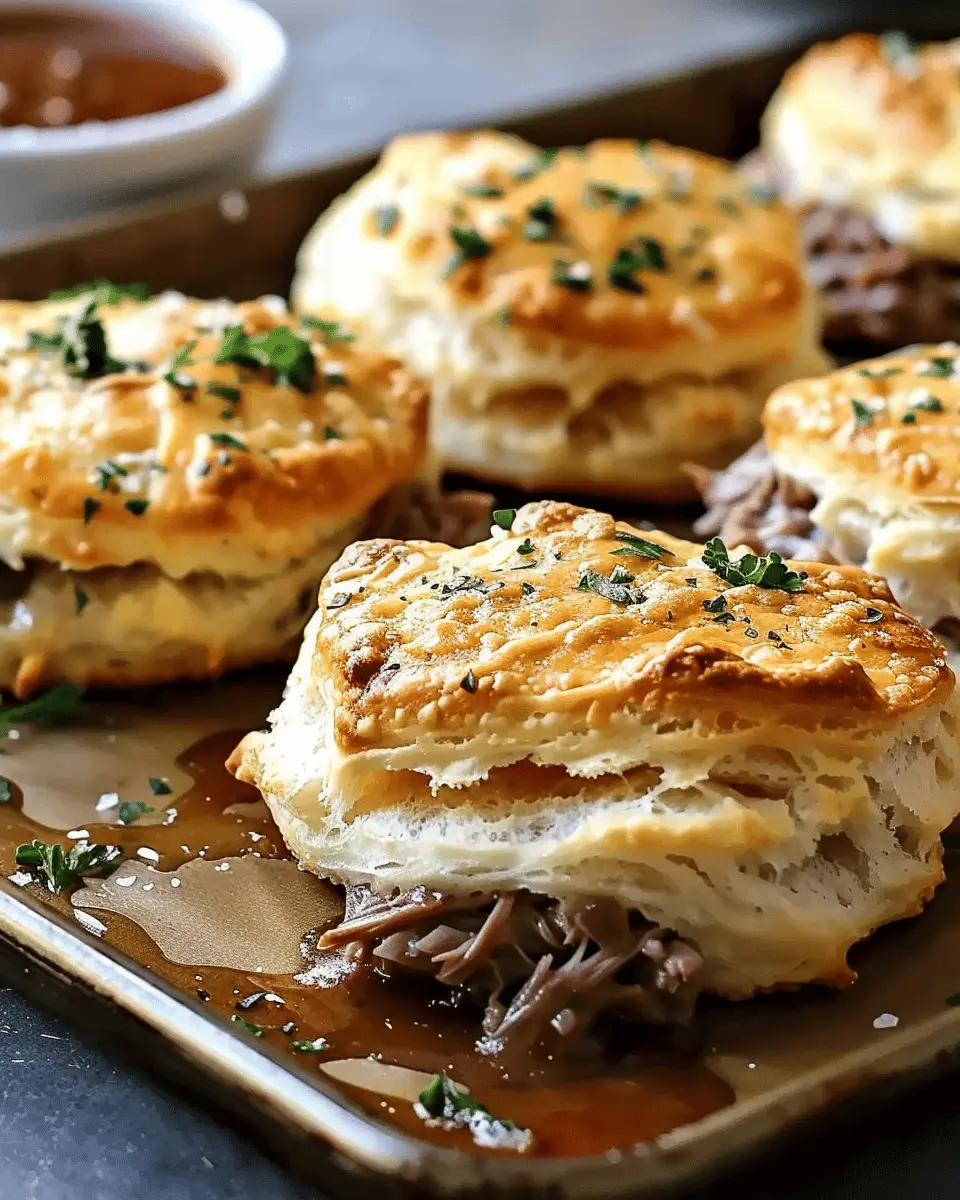 Baked French Dip Biscuits with Turkey Bacon for Cozy Evenings