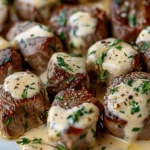Garlic Butter Steak Bites with a Rich Parmesan Cream Sauce