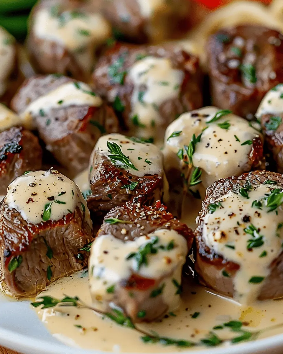 Garlic Butter Steak Bites in Rich Parmesan Cream Sauce Delight