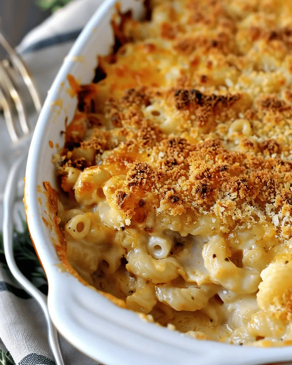 The Best Homemade Baked Mac and Cheese with Turkey Bacon Delight