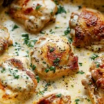 Creamy Oven Baked Chicken Thighs