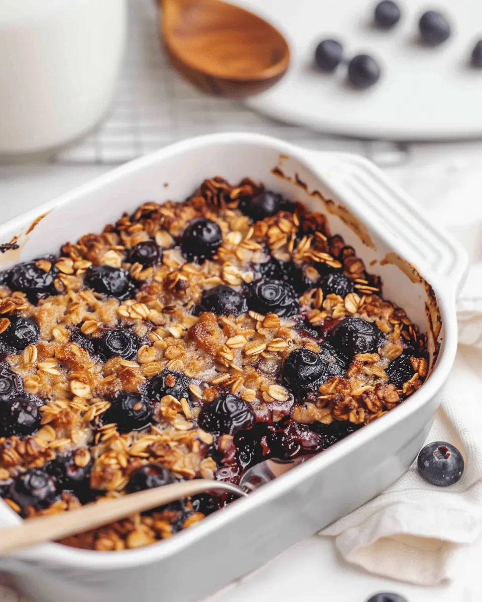Blueberry Baked Oatmeal Delight with Turkey Bacon Twist