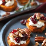 Cranberry, Pecan, Goat Cheese, Sweet Potato Bites