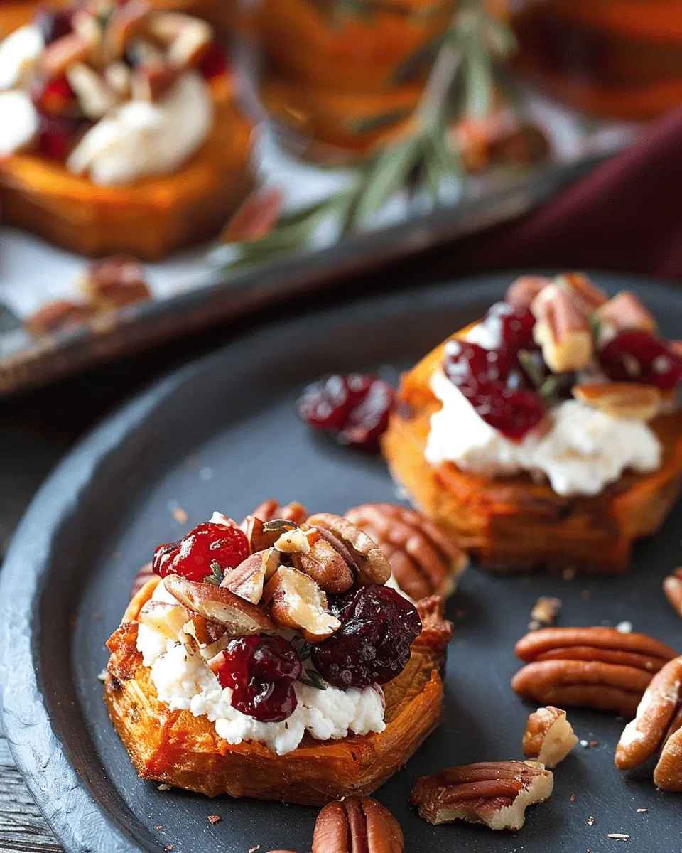 Cranberry Pecan Goat Cheese Sweet Potato Bites: Easy & Irresistible