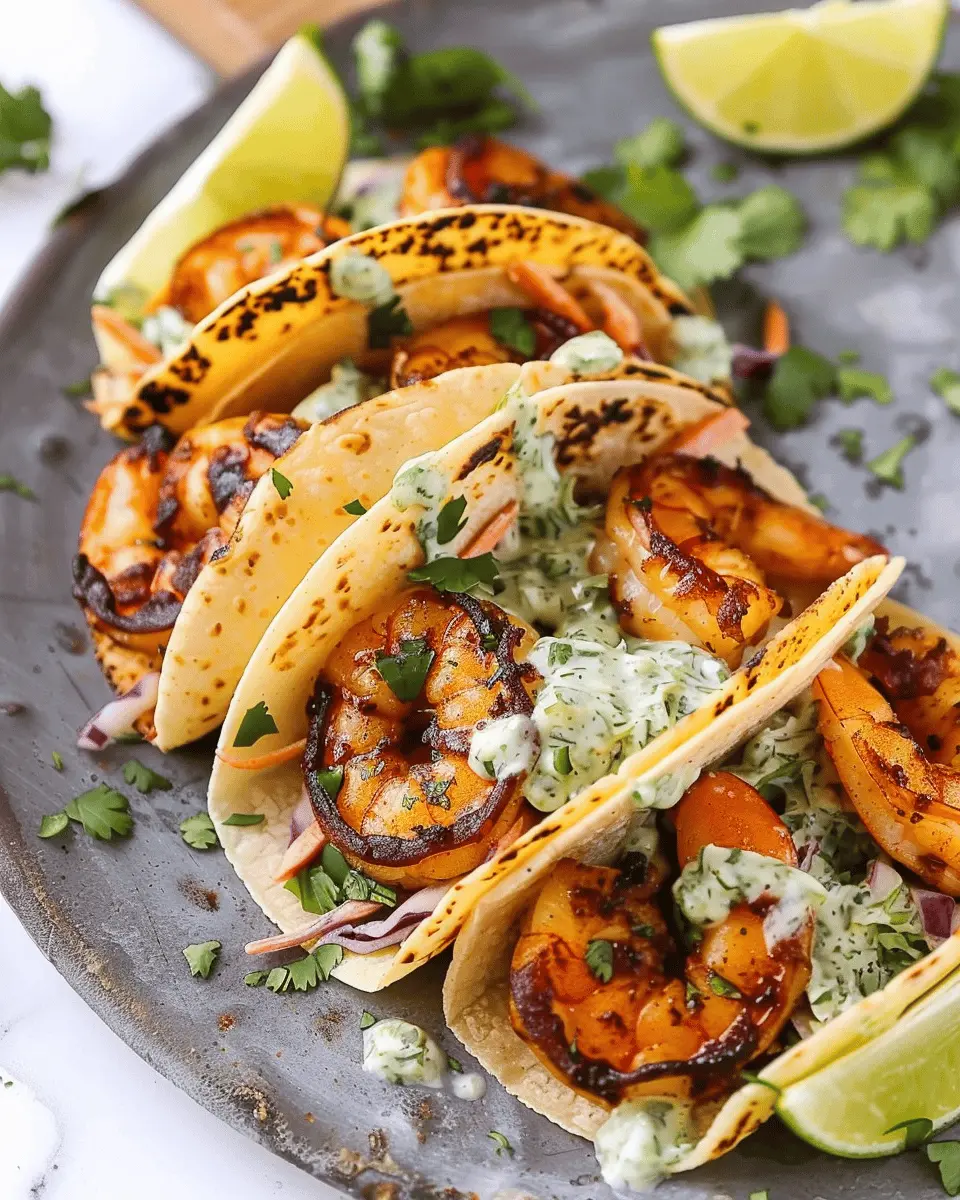 Cilantro Lime Shrimp Tacos: Easy Recipe with Creamy Slaw