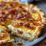 Bacon and Cheese Quiche with Hashbrown Crust
