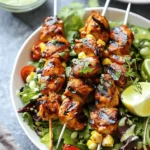 BBQ Chicken Skewer Salad