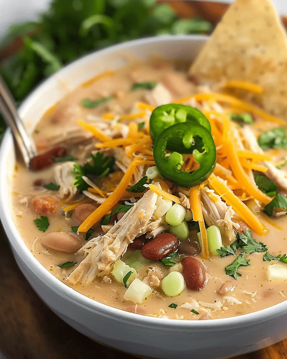 White Chicken Chili: Easy Comfort with Turkey Bacon and Avocado