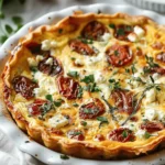 Sundried Tomato and Feta Cottage Cheese Crustless Quiche