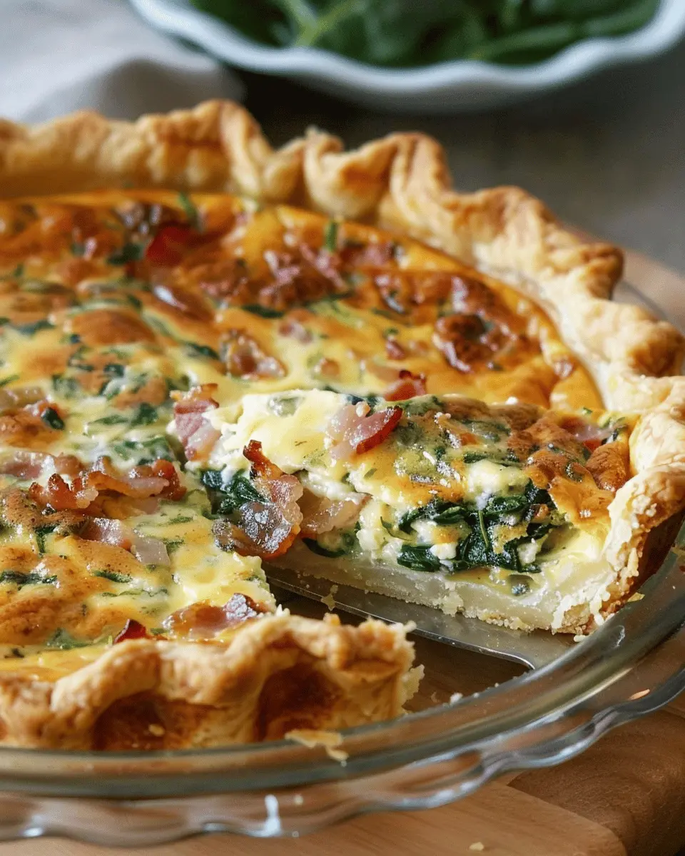 Bacon Spinach Quiche with Turkey Bacon: An Easy Delight for Brunch