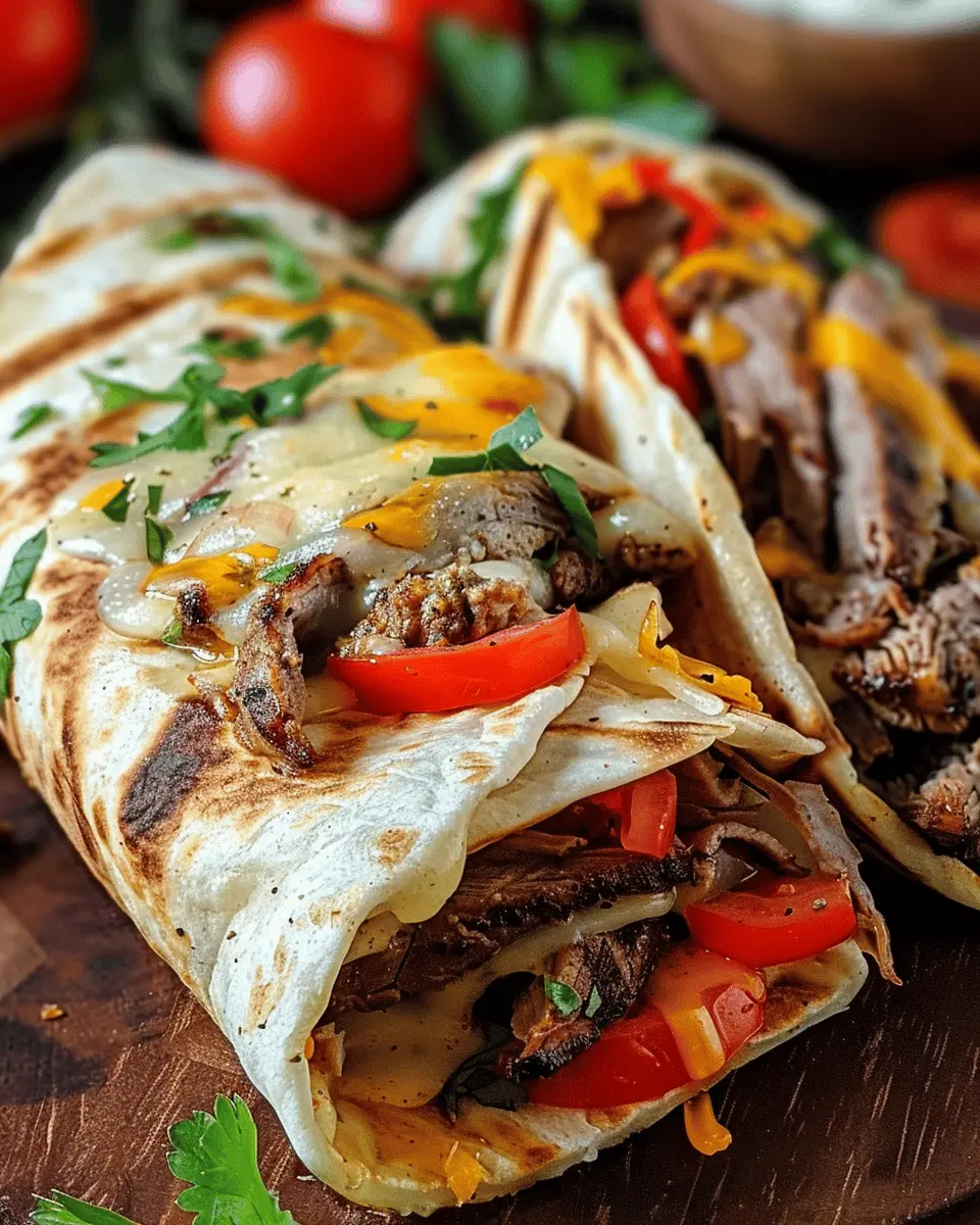 Crispy Philly Cheesesteak Grilled Wraps with Turkey Bacon Delight