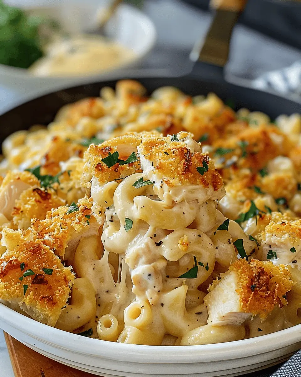 Creamy Chicken Mac and Cheese with Turkey Bacon: Pure Comfort Food