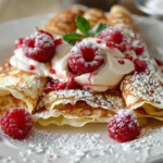 Raspberry Vanilla Cream Crepes