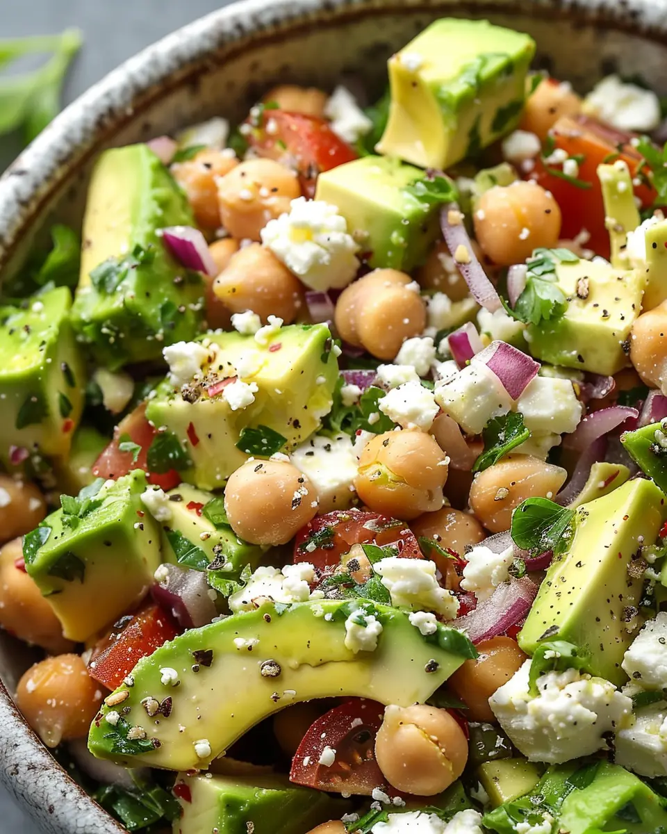 Chickpea Feta Avocado Salad: The Best Fresh &amp; Healthy Bowl
