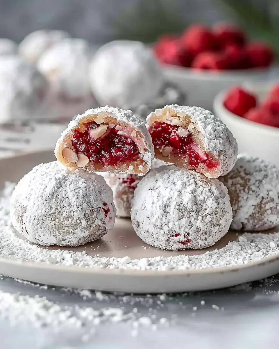 Raspberry Almond Snowball Cookies: The Best Homemade Treats