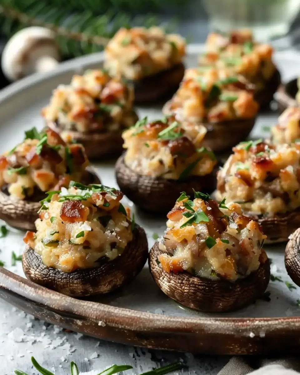 Christmas Stuffed Mushrooms with Turkey Bacon: A Delightful Treat