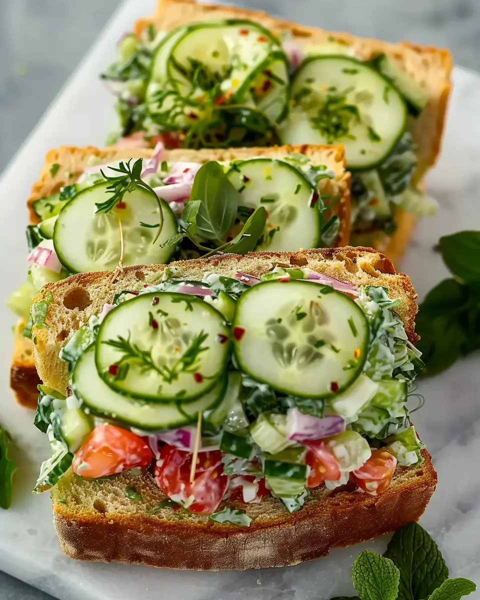 Cucumber Salad Sandwiches: Easy Refreshing Delight with Turkey Bacon