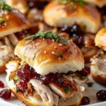 Thanksgiving Leftover Turkey Cranberry Sliders